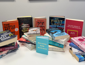 Books on a table