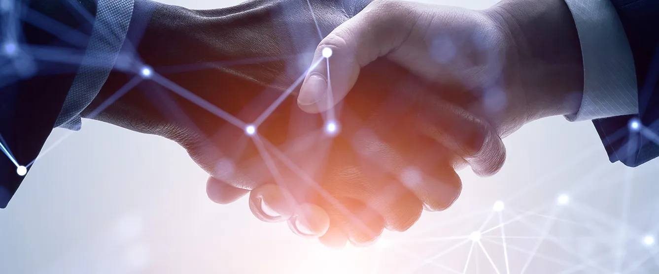 Public sector suppliers shaking their hands