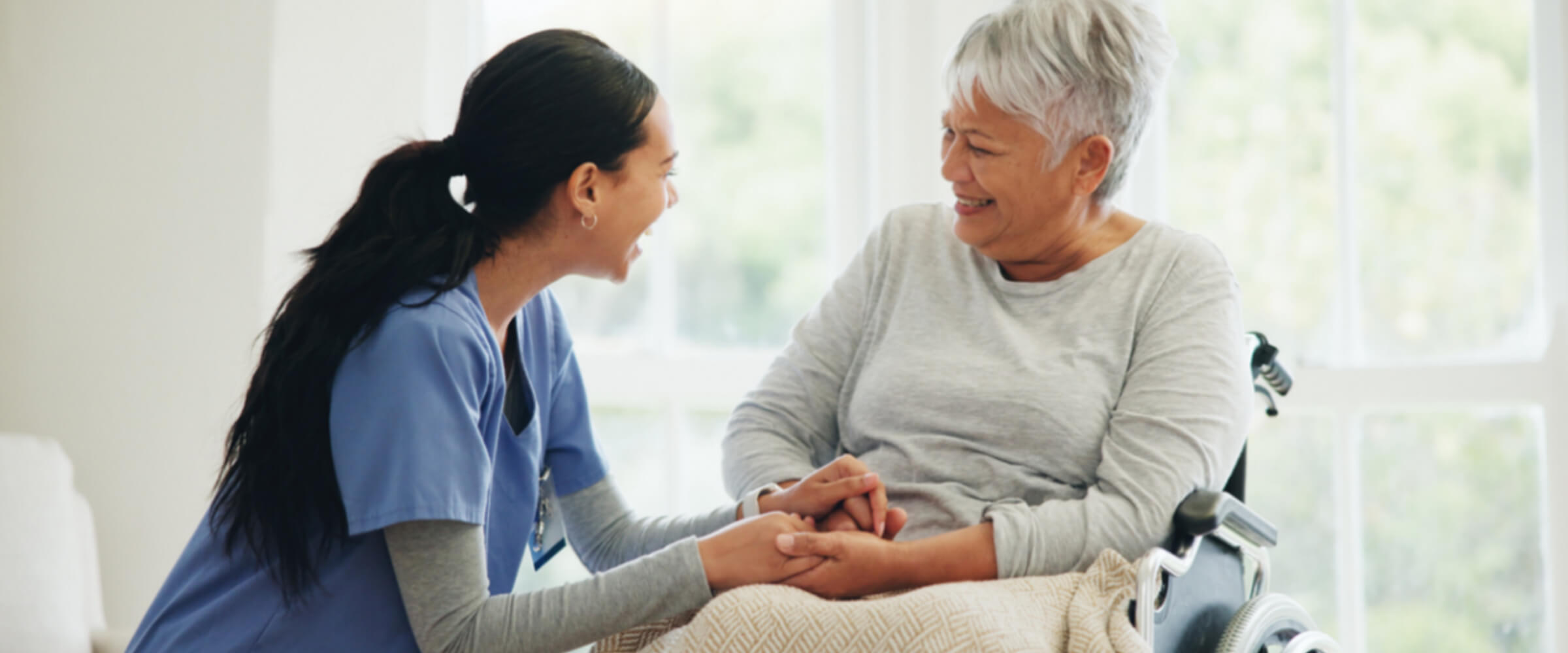 Care worker with patient
